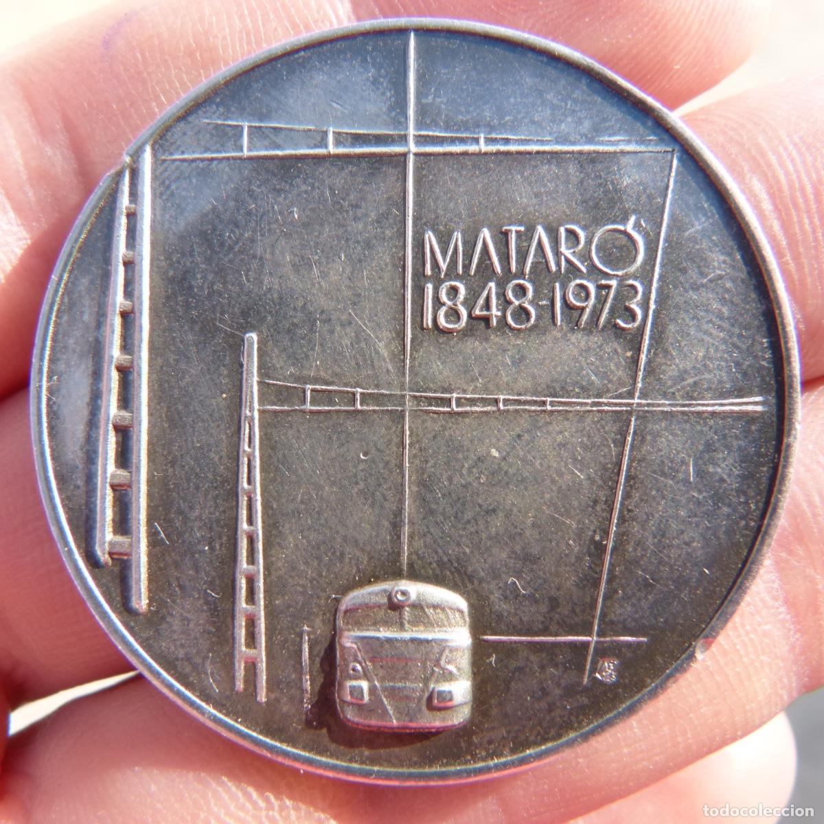 Medallas tem&aacute;ticas: Medalla de plata contrastada, Miguel Biada Bunyol, aniverari ferrocarril, mataro. 24,85gr. 40mm.