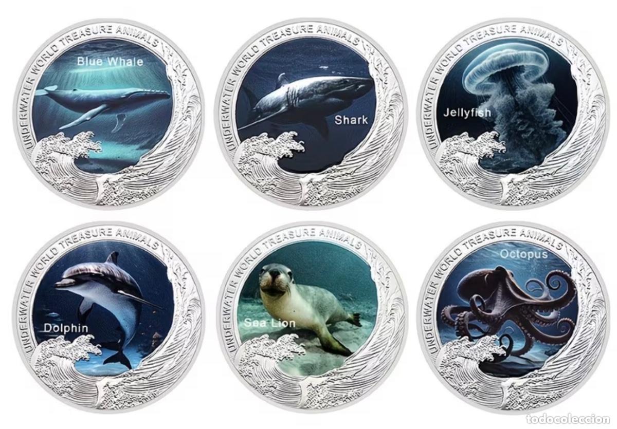 Medaglie tematiche: Set de Monedas de Fantas&iacute;a &ndash; Guardianes de las Profundidades del Oc&eacute;ano (6 piezas)