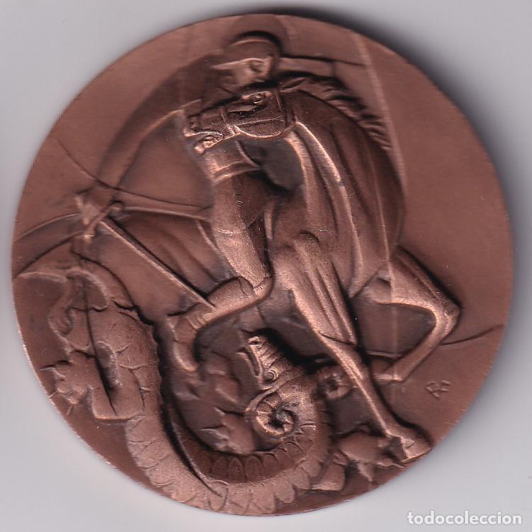 Medallas tem&aacute;ticas: MEDALLA CERCLE FILATELIC I NUMISMATIC DE BARCELONA DEL A&Ntilde;O 1993 - SANT JORDI - 6cm DE DIAMETRO