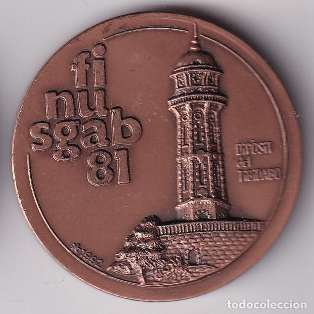Medallas tem&aacute;ticas: MEDALLA DE LA XIV EXPOSICIO FILATELICA I NUMISMATICA DEL A&Ntilde;O 1981 - FINUSGAB 81 AIGUES DE BARCELONA