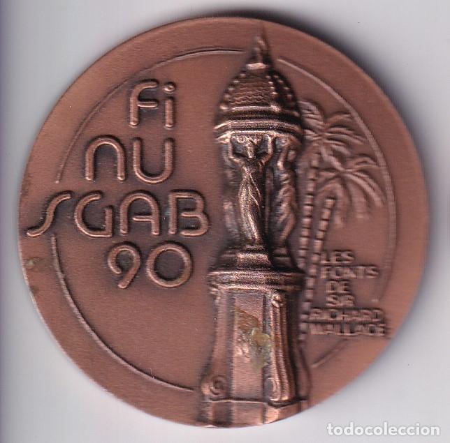 Medallas tem&aacute;ticas: MEDALLA DE LA XXIII EXP. FILATELICA I NUMISMATICA A&Ntilde;O 1990 - FINUSGAB 90 AIGUES DE BARCELONA - AGUAS