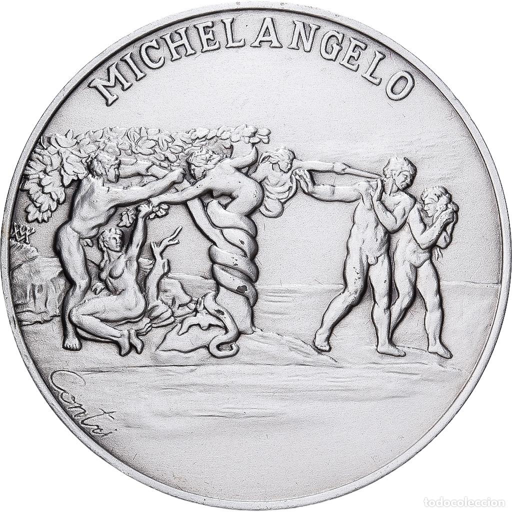 Medallas tem&aacute;ticas: [#1529185] CIUDAD DEL VATICANO, medalla, Michelangelo, Musei Vaticani II, 1993, Plata
