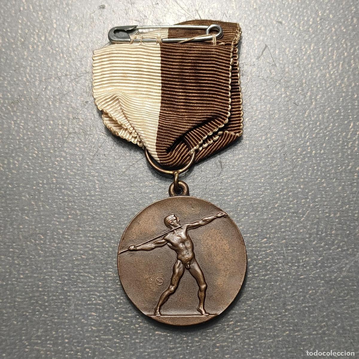 Medallas tem&aacute;ticas: MEDALLA 1943 DEPORTE LANZAMIENTO JABALINA 35x31mm