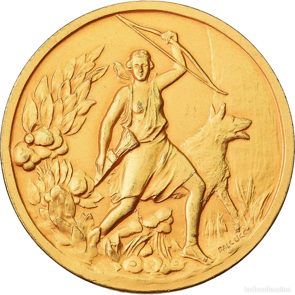 Medallas tem&aacute;ticas: [#1529077] M&oacute;naco, medalla, Soci&eacute;t&eacute; Canine de Monaco, Bronce dorado, Falcucci, EBC