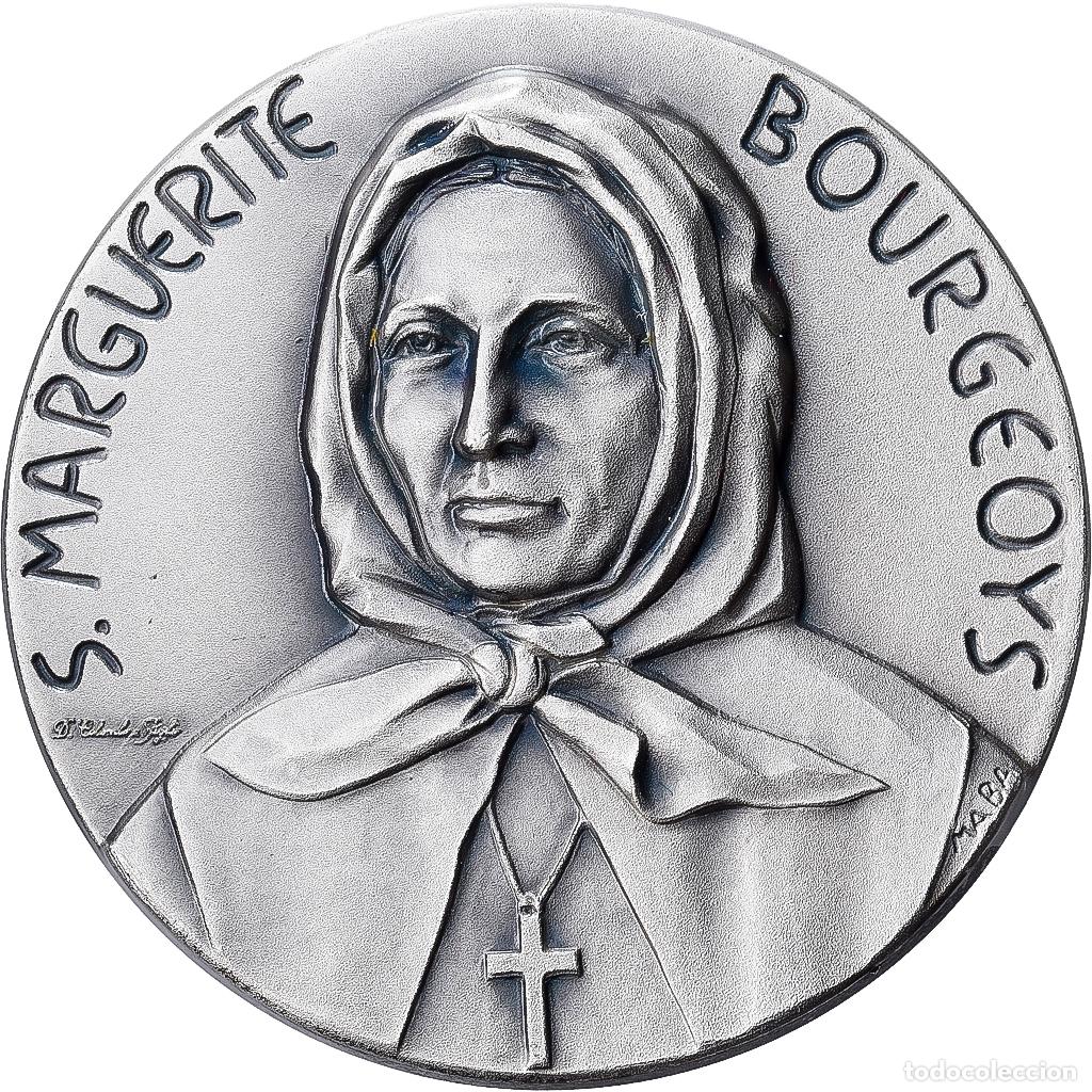 Medallas tem&aacute;ticas: [#1529158] Italia, medalla, sainte Marguerite Bourgeoys, 1982, Bronce plateado, Maba, SC