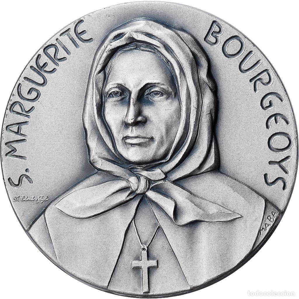 Medallas tem&aacute;ticas: [#1529159] Italia, medalla, sainte Marguerite Bourgeoys, 1982, Bronce plateado, Maba, SC
