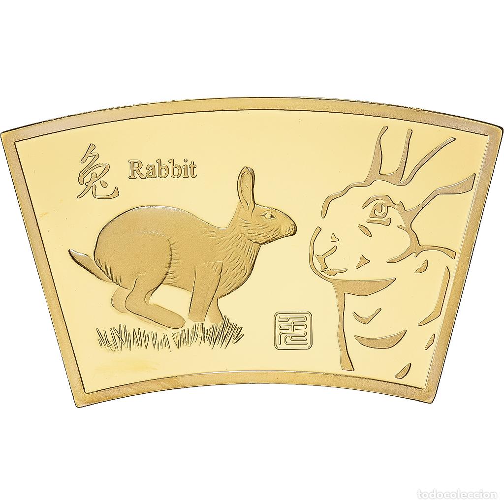 Medallas tem&aacute;ticas: [#1529187] China, medalla, Ann&eacute;e du lapin, Copper Gilt, FDC