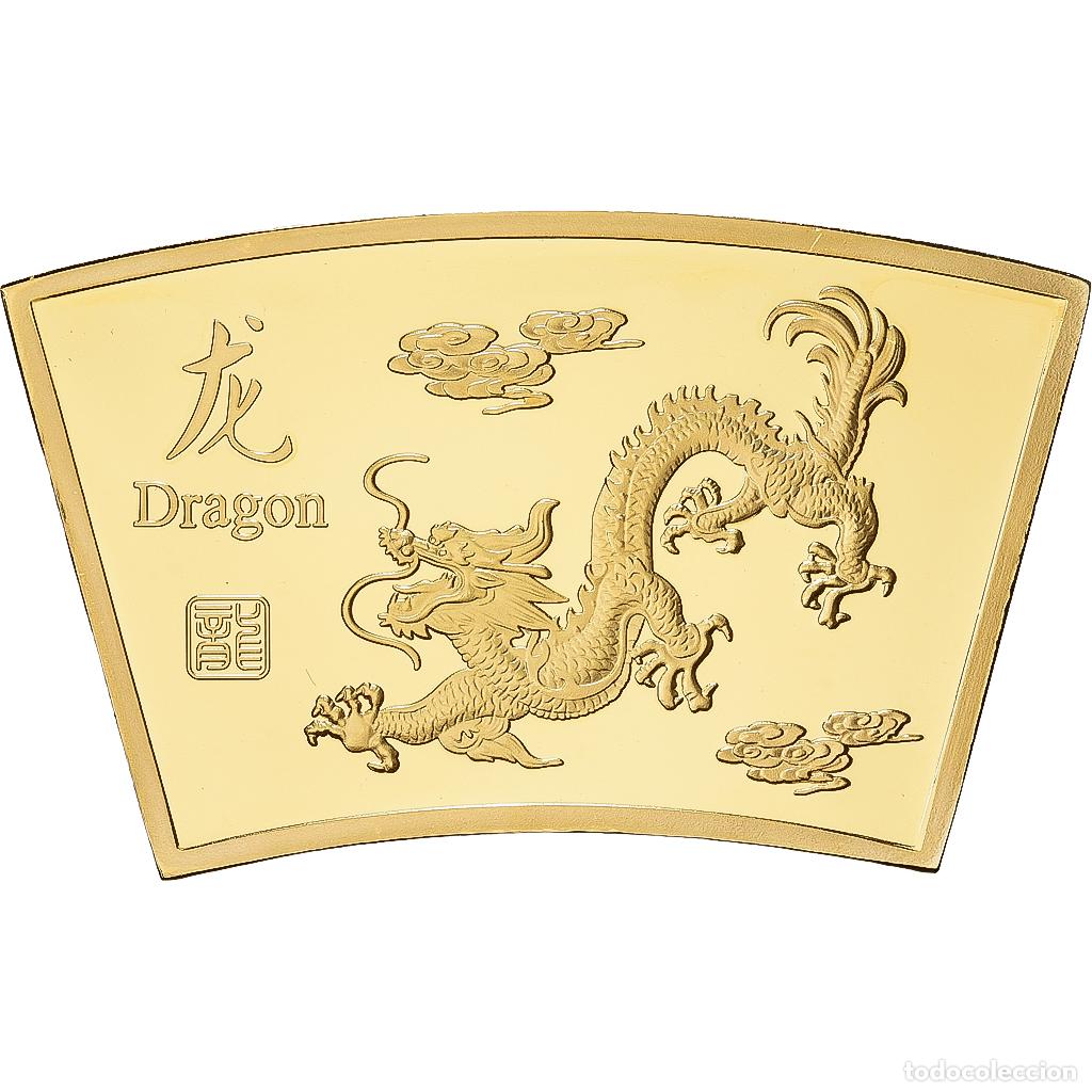 Medallas tem&aacute;ticas: [#1529191] China, medalla, Ann&eacute;e du Dragon, Copper Gilt, FDC