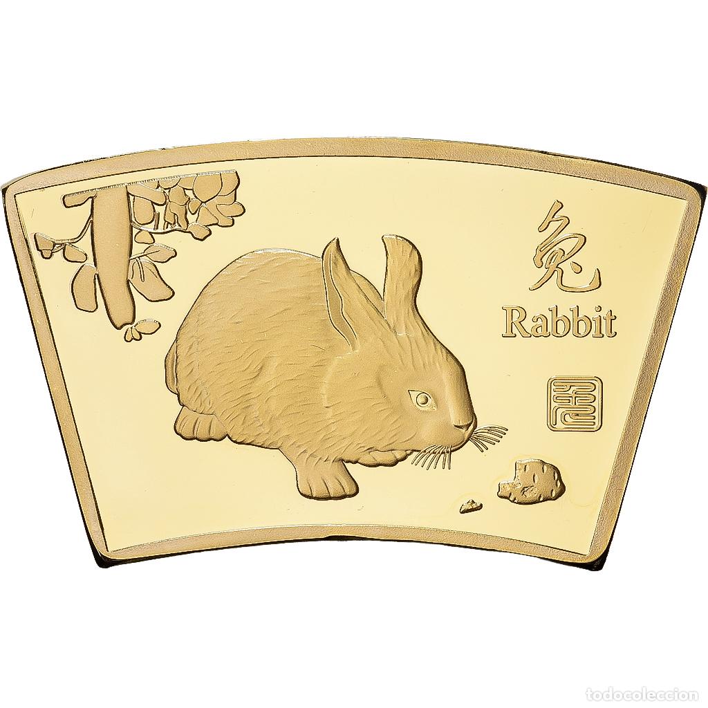 Medallas tem&aacute;ticas: [#1529198] China, medalla, Ann&eacute;e du lapin, Copper Gilt, FDC