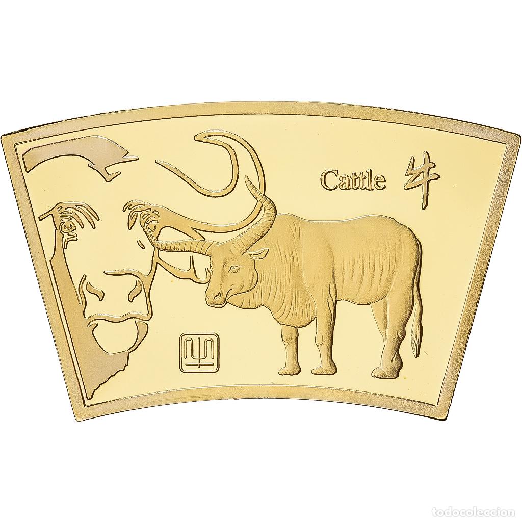 Medallas tem&aacute;ticas: [#1529203] China, medalla, Ann&eacute;e du Buffle, Copper Gilt, FDC