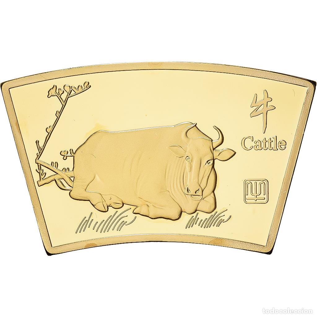 Medallas tem&aacute;ticas: [#1529204] China, medalla, Ann&eacute;e du Buffle, Copper Gilt, FDC