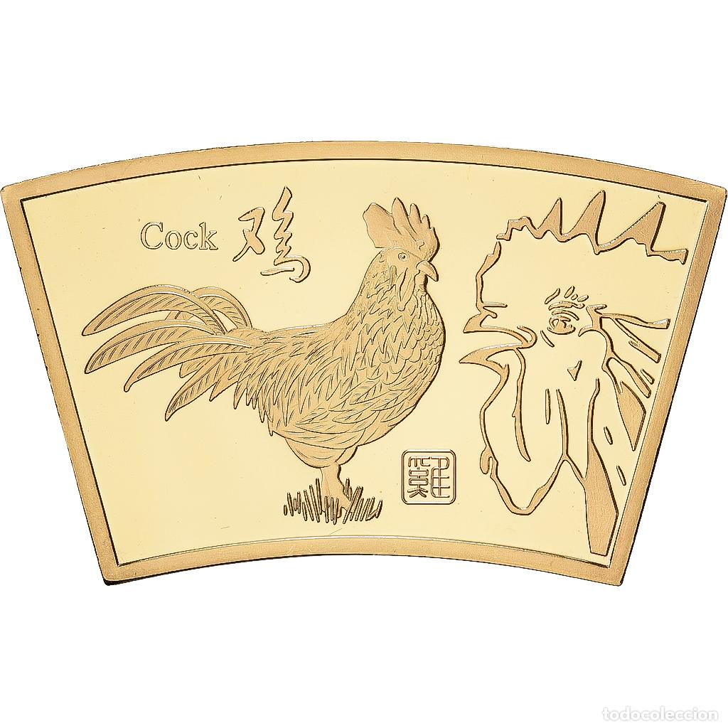 Medallas tem&aacute;ticas: [#1529208] China, medalla, Ann&eacute;e du Coq, Copper Gilt, FDC