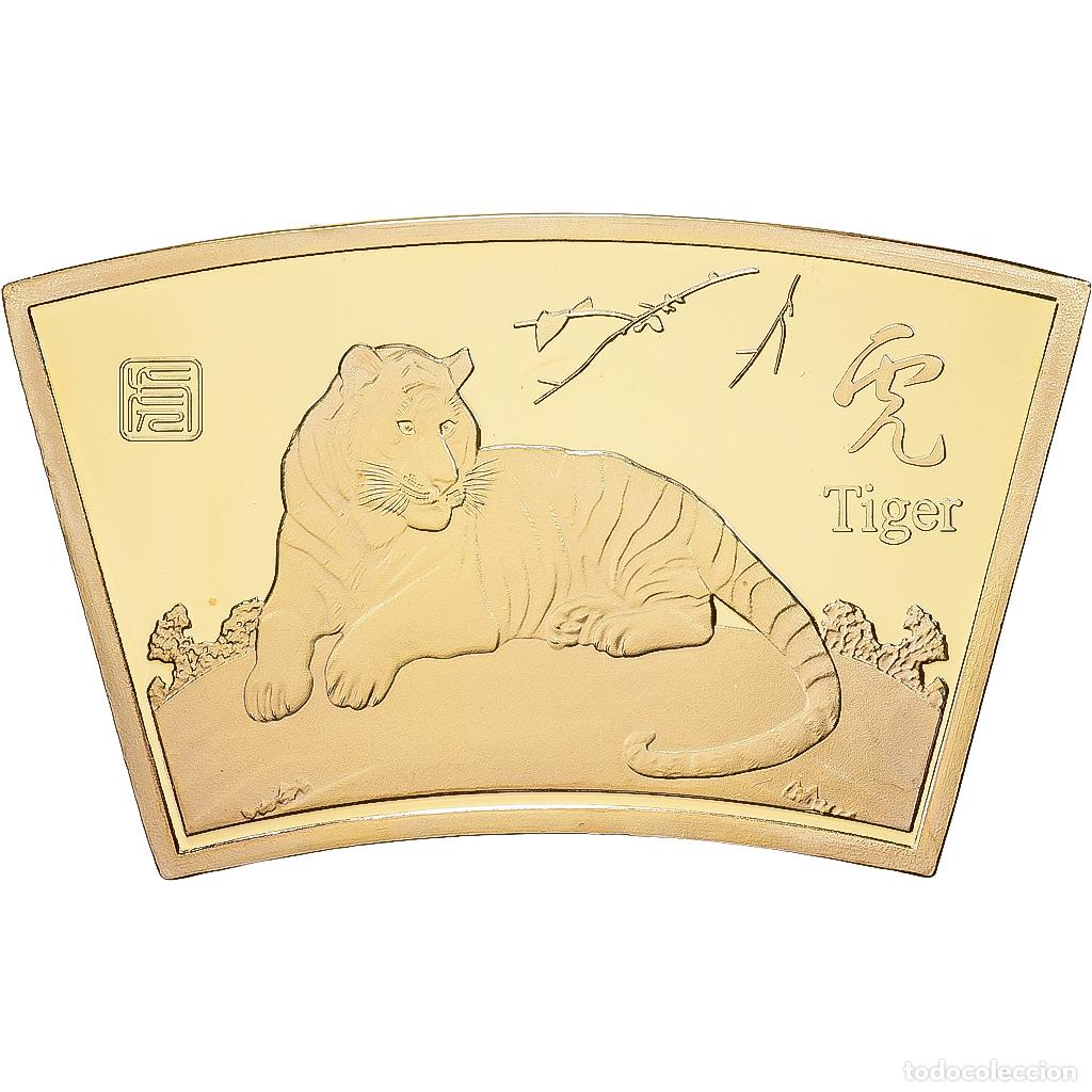 Medallas tem&aacute;ticas: [#1529210] China, medalla, Ann&eacute;e du Tigre, Copper Gilt, FDC