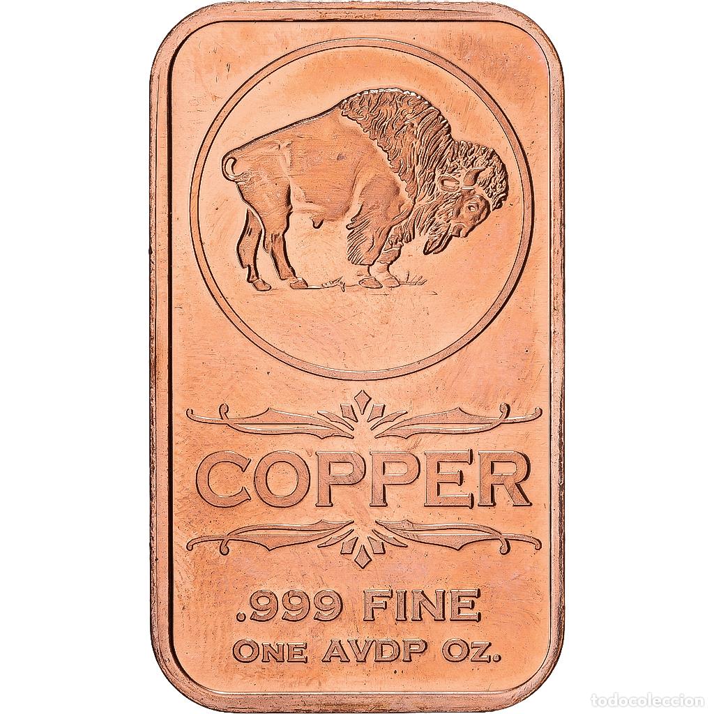 Medallas tem&aacute;ticas: [#1529254] Estados Unidos, medalla, LINGOTIN BISON, Cobre, 1 Oz, SC