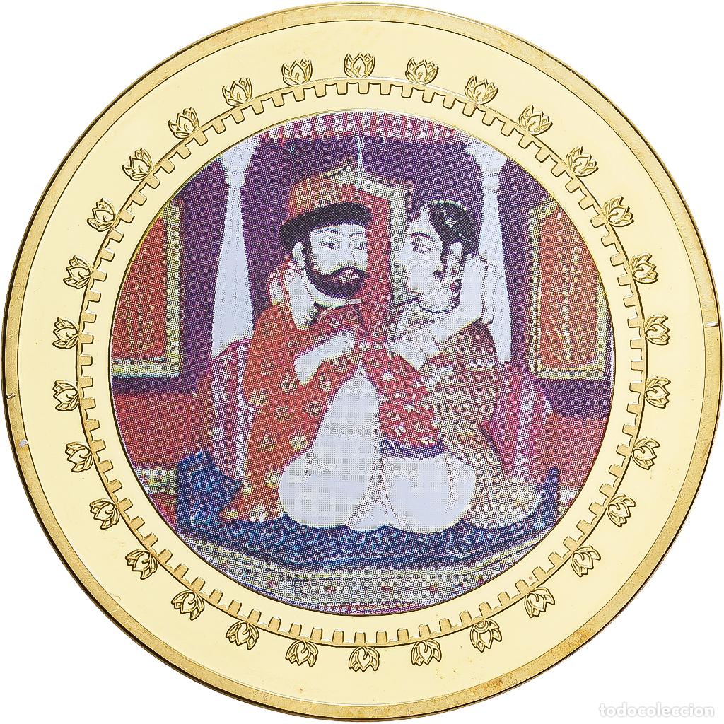 Medallas tem&aacute;ticas: [#1529335] India, medalla, 100 Rupia, Kamasutra, Cobre - n&iacute;quel dorado, FDC