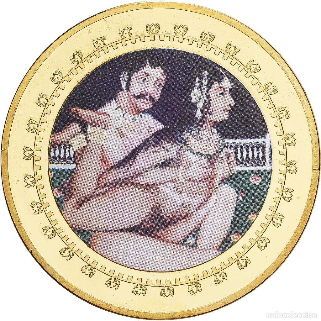 Medallas tem&aacute;ticas: [#1529334] India, medalla, 100 Rupia, Kamasutra, Cobre - n&iacute;quel dorado, FDC