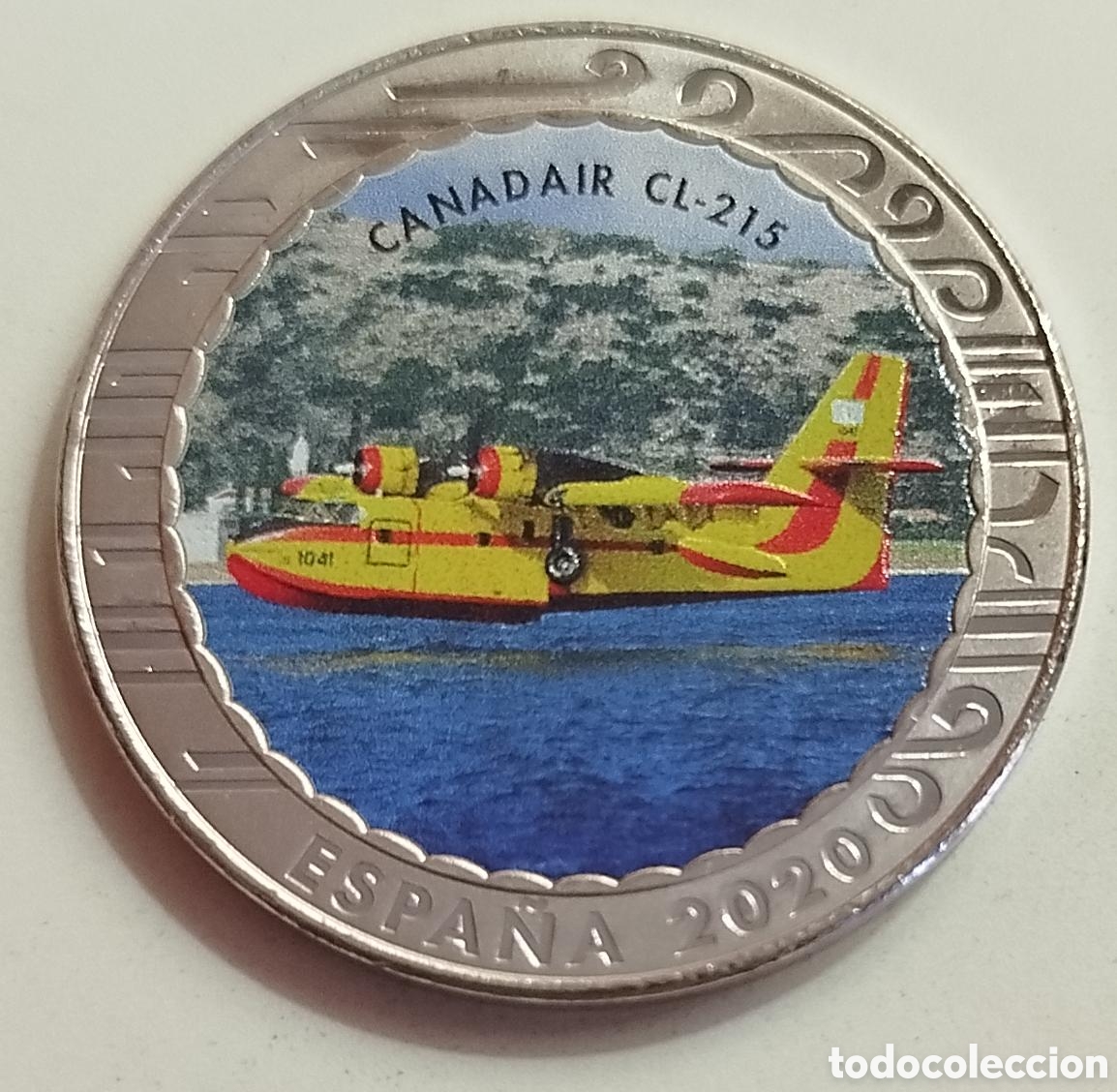 Medallas tem&aacute;ticas: Moneda 1,5 Euros Espa&ntilde;a 2020 - Hidroavi&oacute;n Canadair CL-215 - Serie Aviaci&oacute;n FNMT