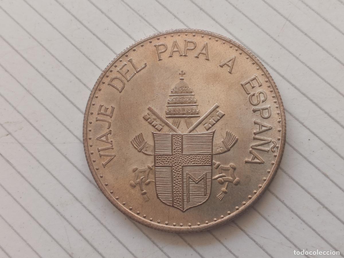 Medallas tem&aacute;ticas: Juan Pablo II Viaje a Espa&ntilde;a. Medalla plateada