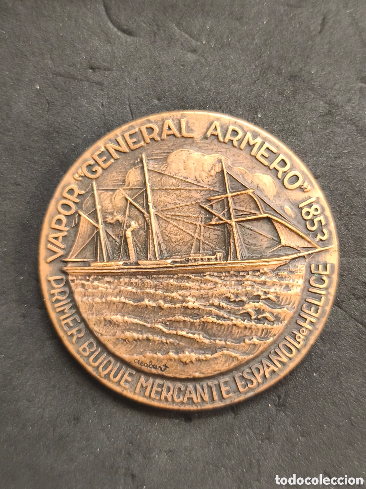 Medallas tem&aacute;ticas: XIX SALON N&Aacute;UTICO BARCELONA, GENERAL ARMERO 1853