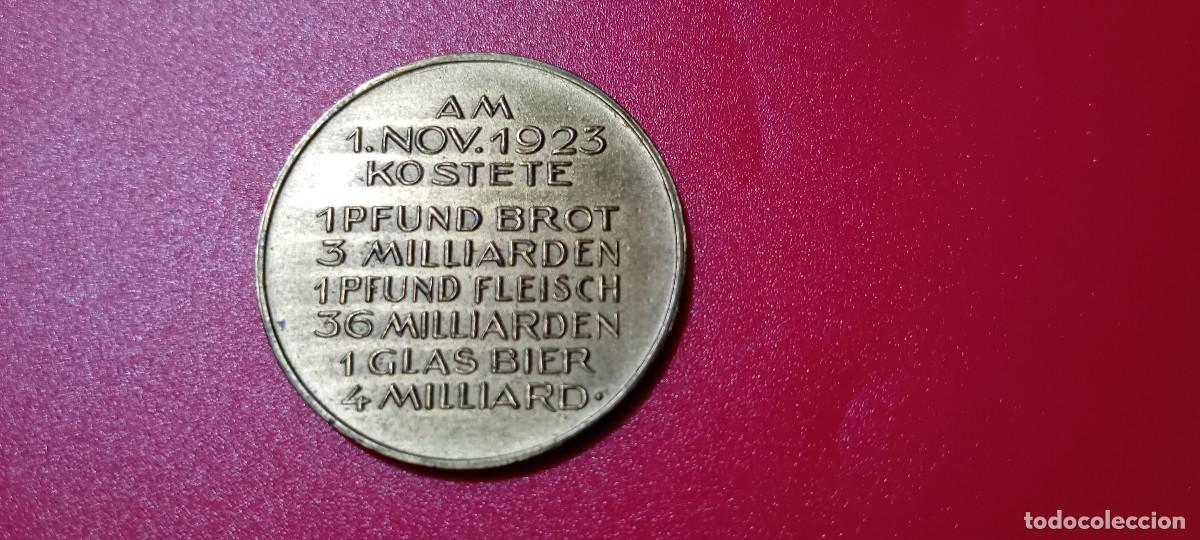 Medallas tem&aacute;ticas: ALEMANIA. MEDALLA PRECIOS PRODUCTOS BASICOS 1 NOV. 1923