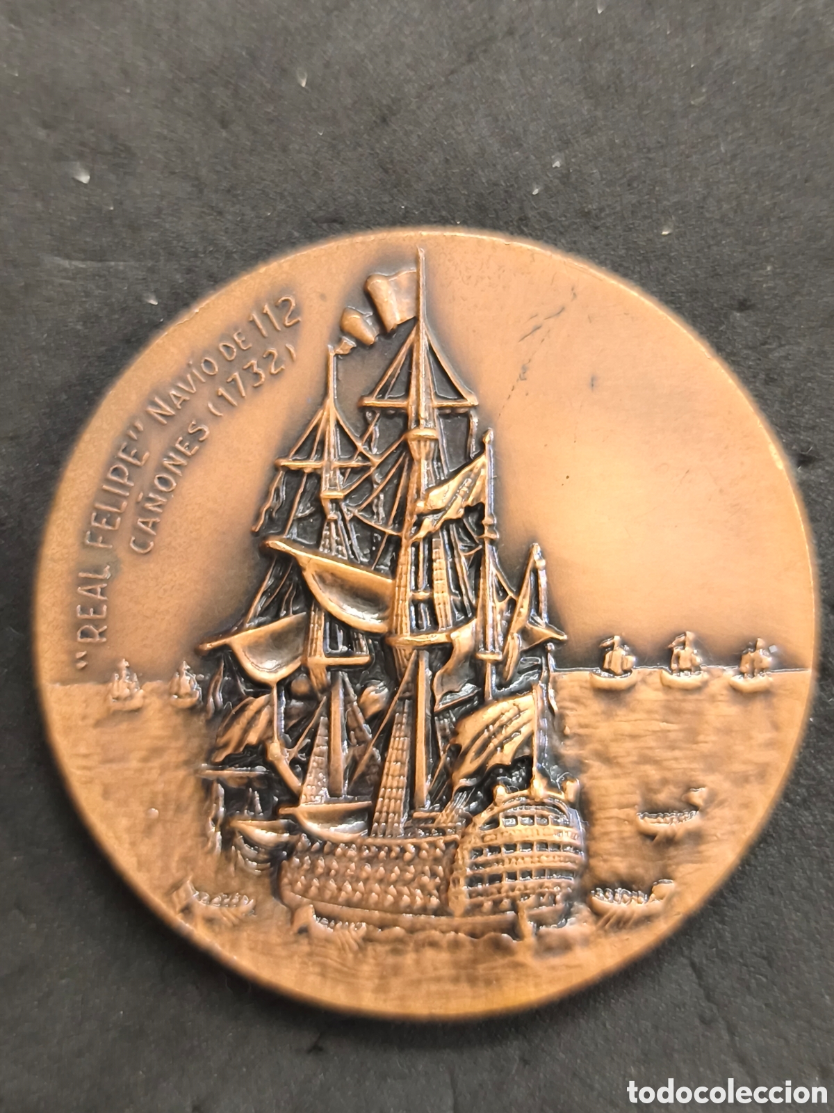 Medallas tem&aacute;ticas: X sal&oacute;n N&aacute;utico Barcelona, Real Felipe nav&iacute;o 112 ca&ntilde;ones 1732
