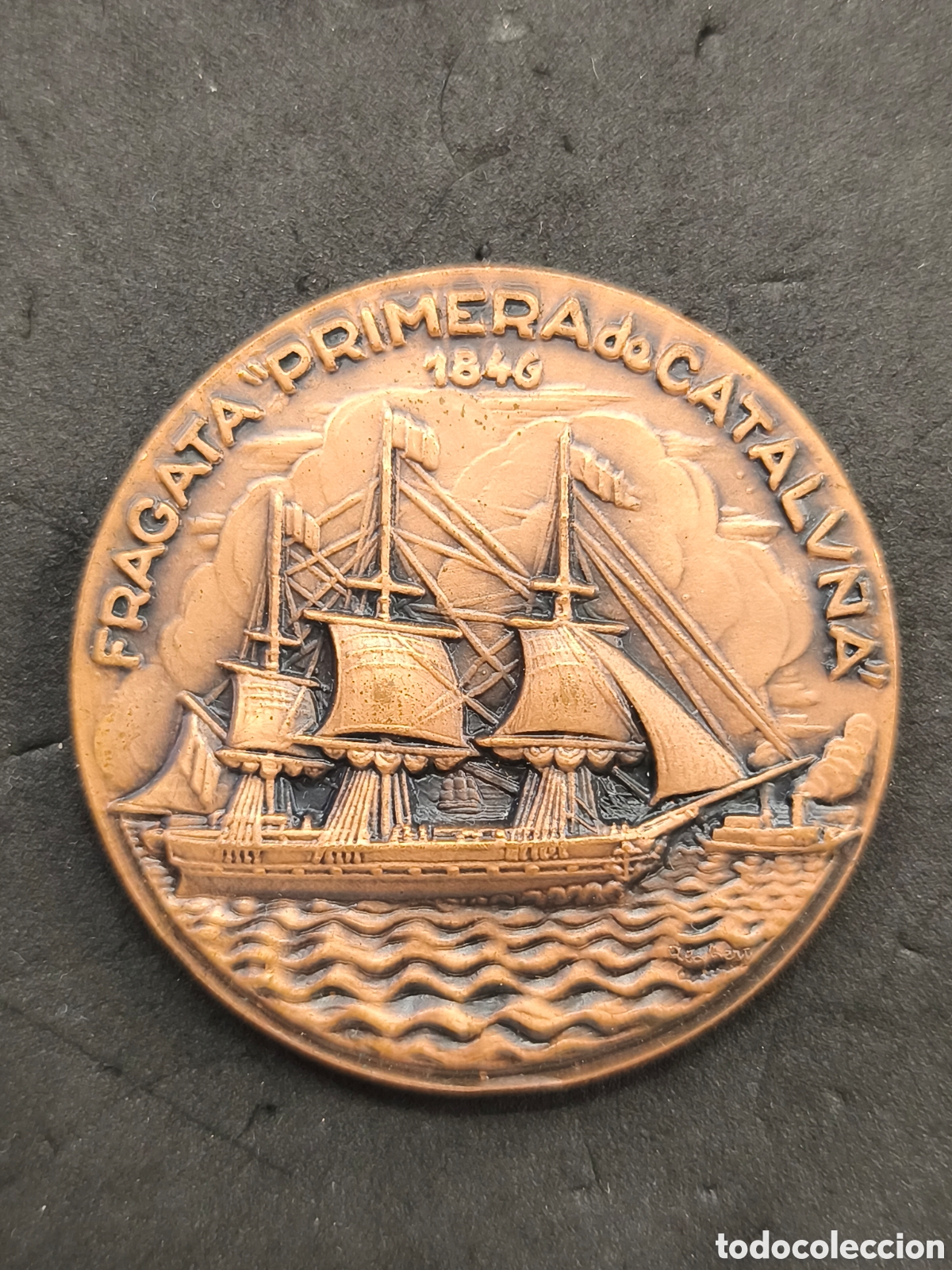Medallas tem&aacute;ticas: XVIII sal&oacute;n N&aacute;utico, fragata primera de Catalu&ntilde;a 1846