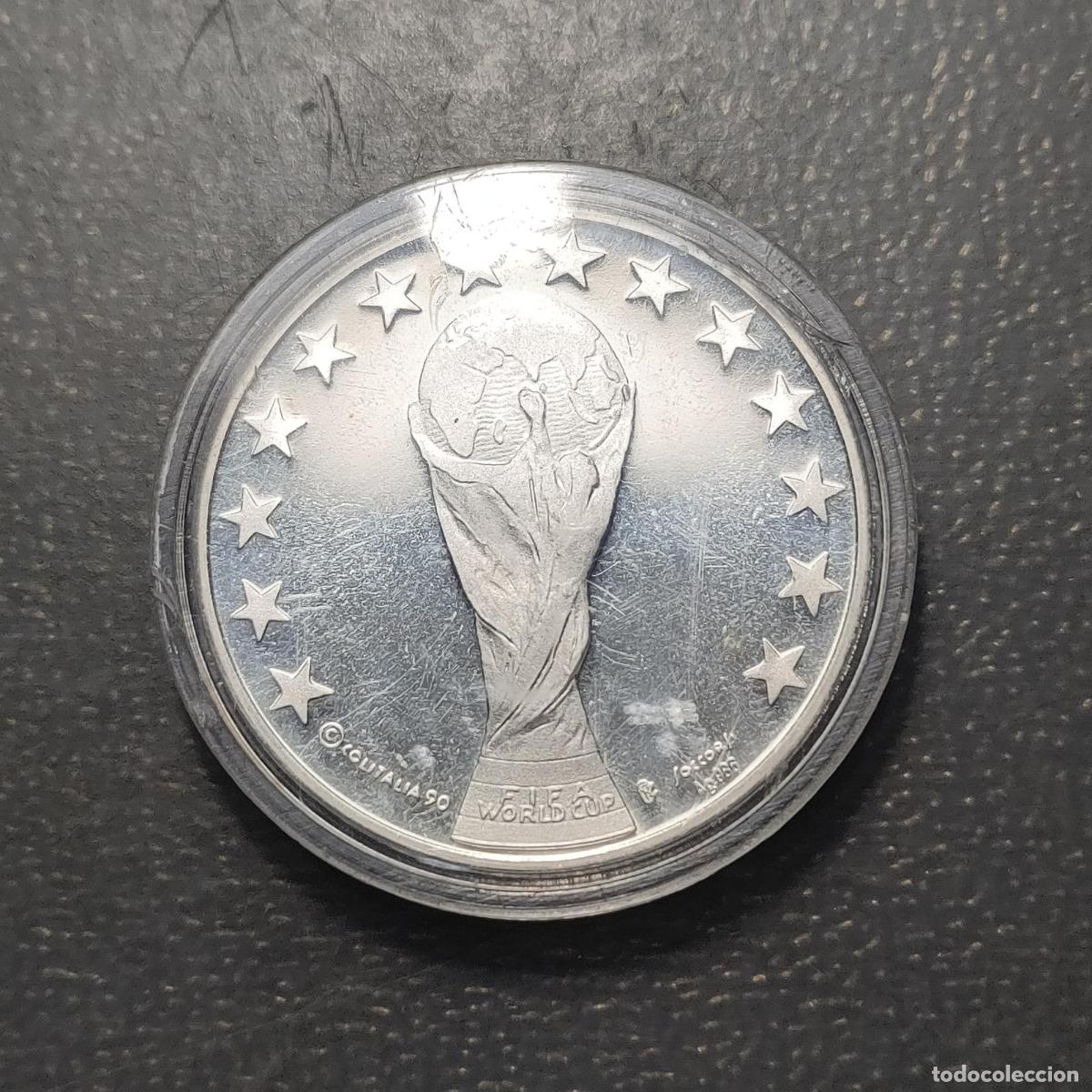 Medallas tem&aacute;ticas: MEDALLA ITALIA MUNDIAL FUTBOL FOOTBALL WORLD CUP ITALIA 90 PLATA