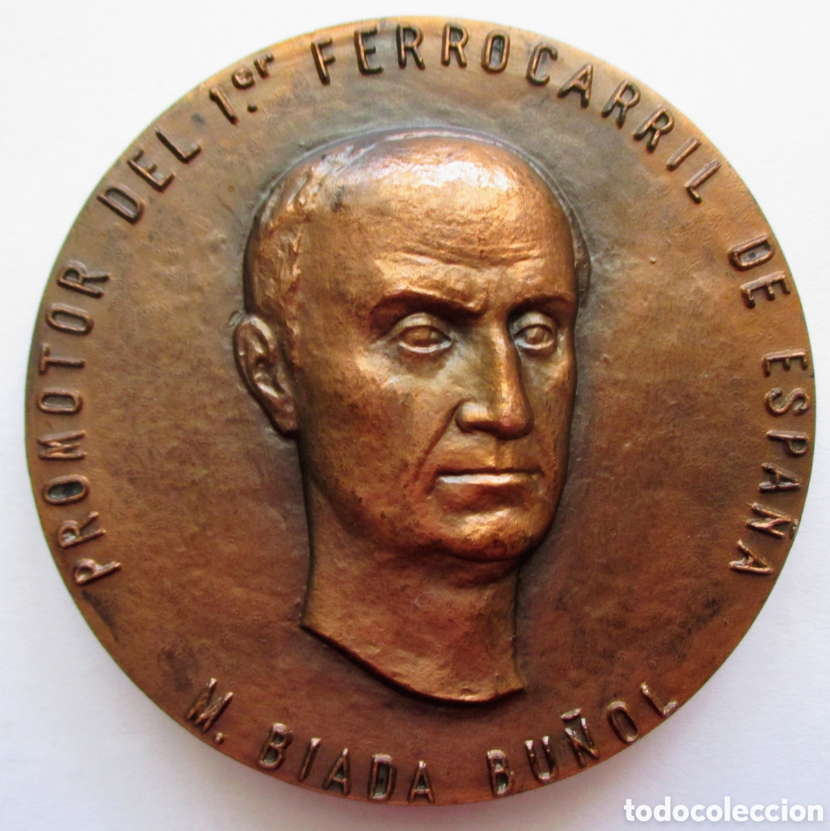 Medallas tem&aacute;ticas: Medalla de bronce. Miguel Biada, Promotor Primer Ferrocarril Espa&ntilde;ol 1848 - 1973