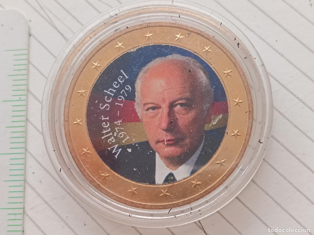 Medallas tem&aacute;ticas: Walter Scheel, medalla esmaltada. Alemania