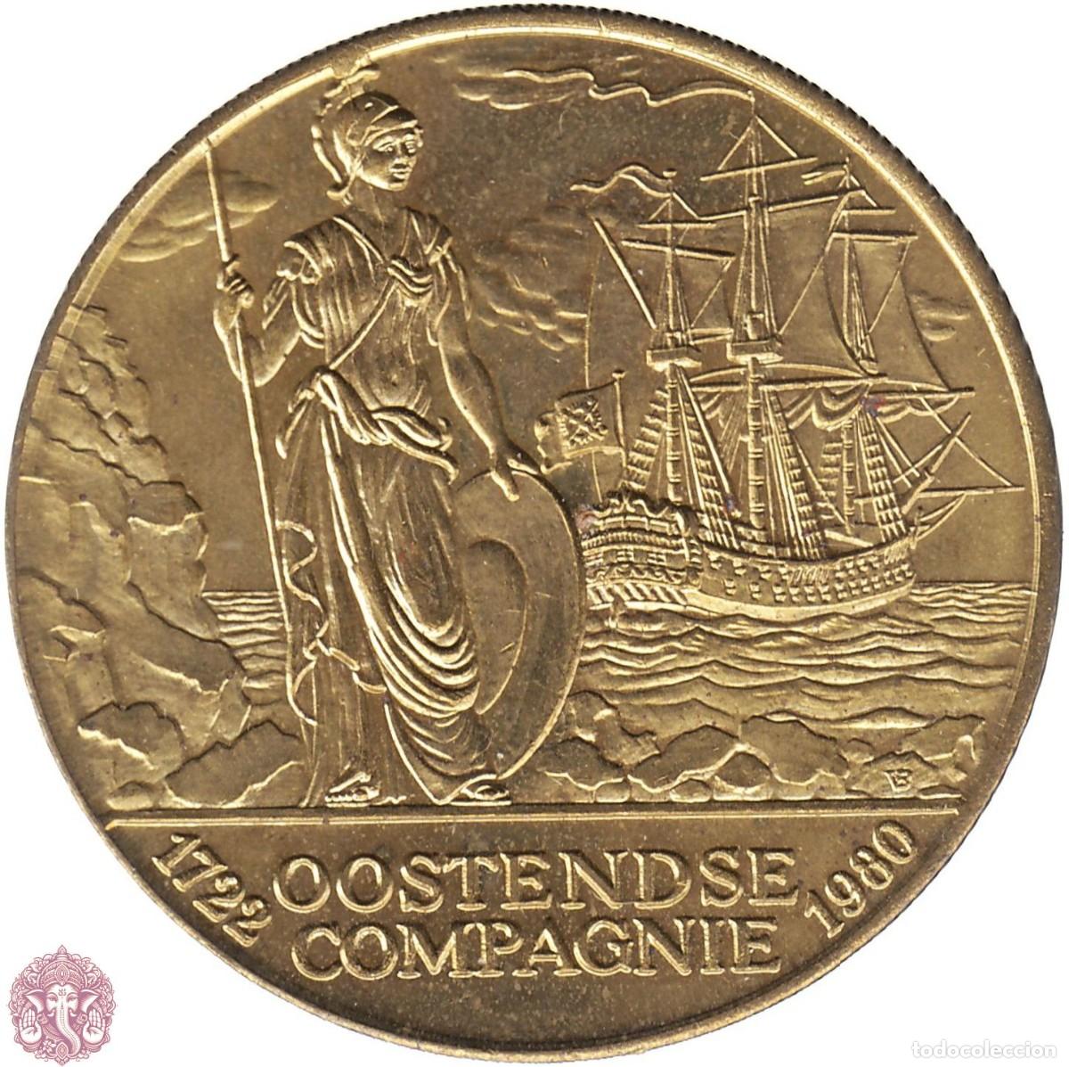 Medallas tem&aacute;ticas: OOSTENDE Ficha Municipal 25 Florijn 1980 - Oostendse Compagnie - GMJ# 1980/4a B&Eacute;LGICA