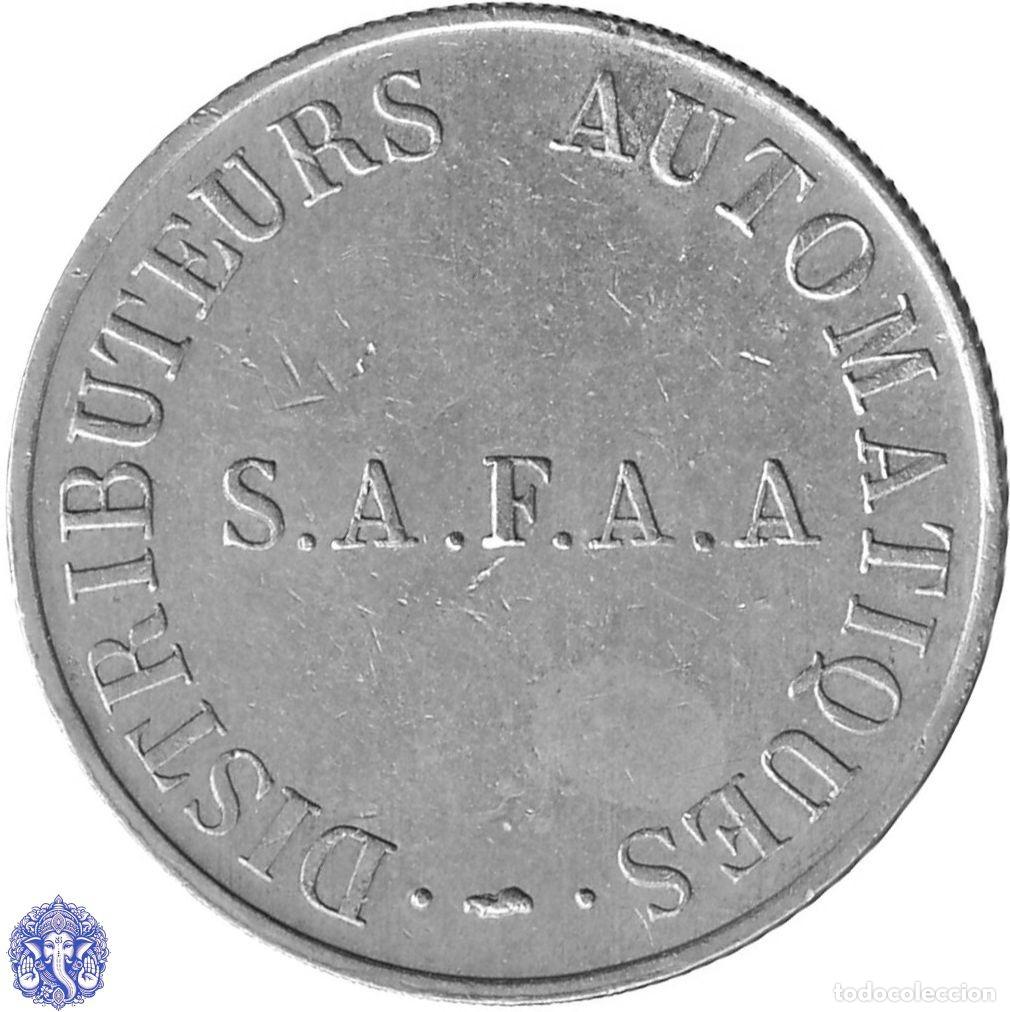 Medallas tem&aacute;ticas: FRANCIA Ficha m&aacute;quina de vending SAFAA Distributeurs Automatiques circa 1990