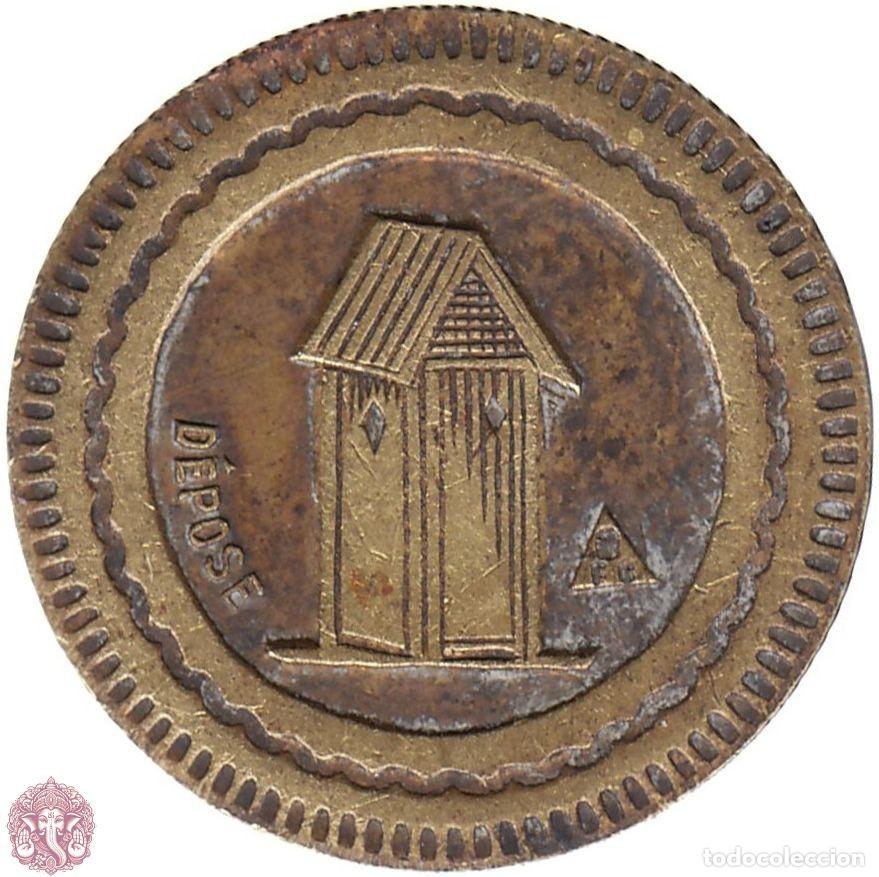 Medallas tem&aacute;ticas: FRANCIA Ficha &rdquo;a consumir&rdquo; 20 C&eacute;ntimos c. 1910 - (Barraca) - Grabador: Francis Cartaux
