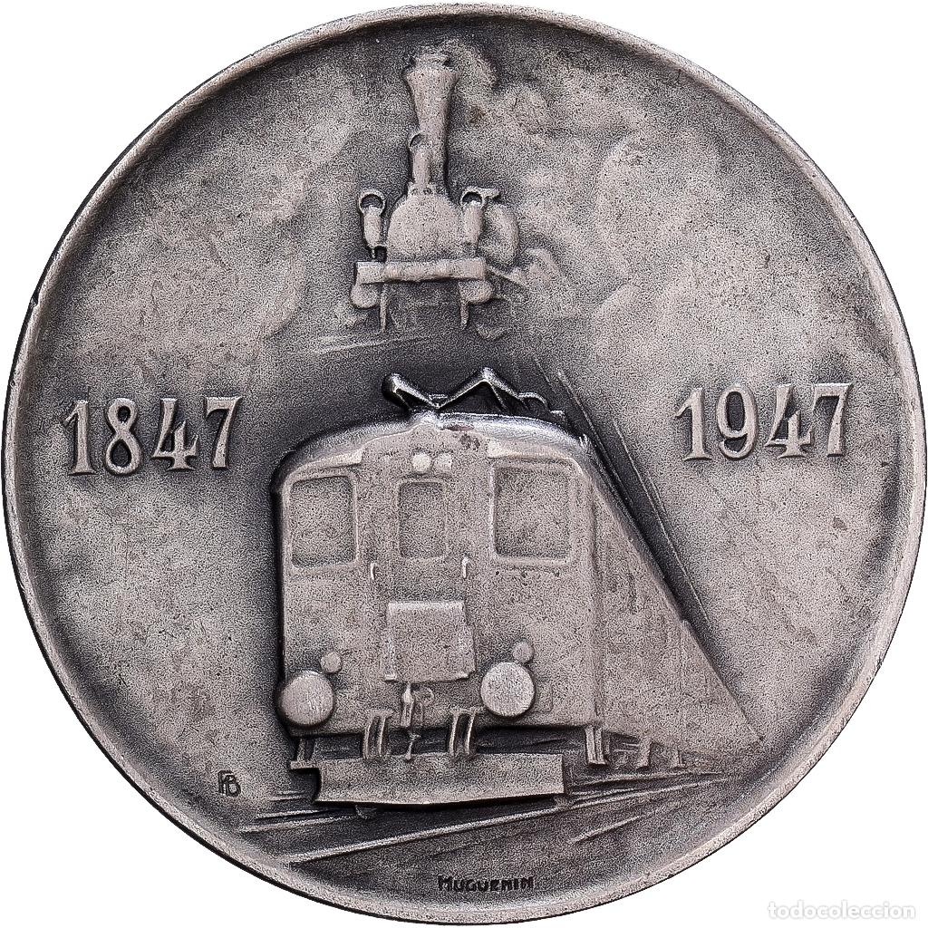 Medallas tem&aacute;ticas: [#1167668] Suiza, medalla, Centenaire des Chemins de Fer Suisses, 1947, Plata, Huguenin, SC