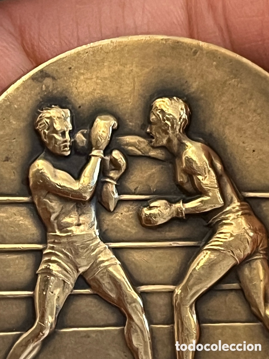 Medallas tem&aacute;ticas: Antigua Medalla francesa de bronce - Boxeo - Foto 2