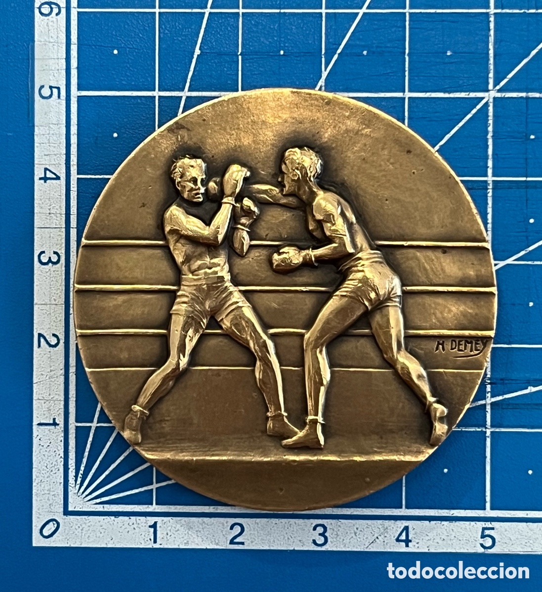 Medallas tem&aacute;ticas: Antigua Medalla francesa de bronce - Boxeo - Foto 6