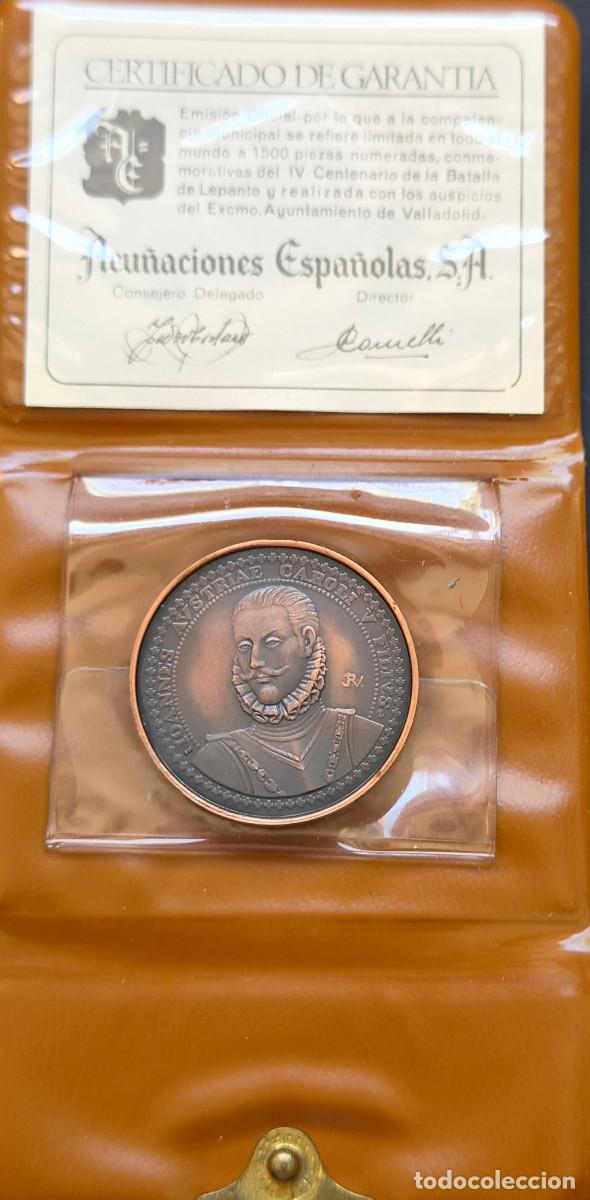 Medallas tem&aacute;ticas: MEDALLA JUAN DE AUSTRIA CALOS V. CENTENARIO BATALLA LEPANTO 1571 / 1971 en su cartera original