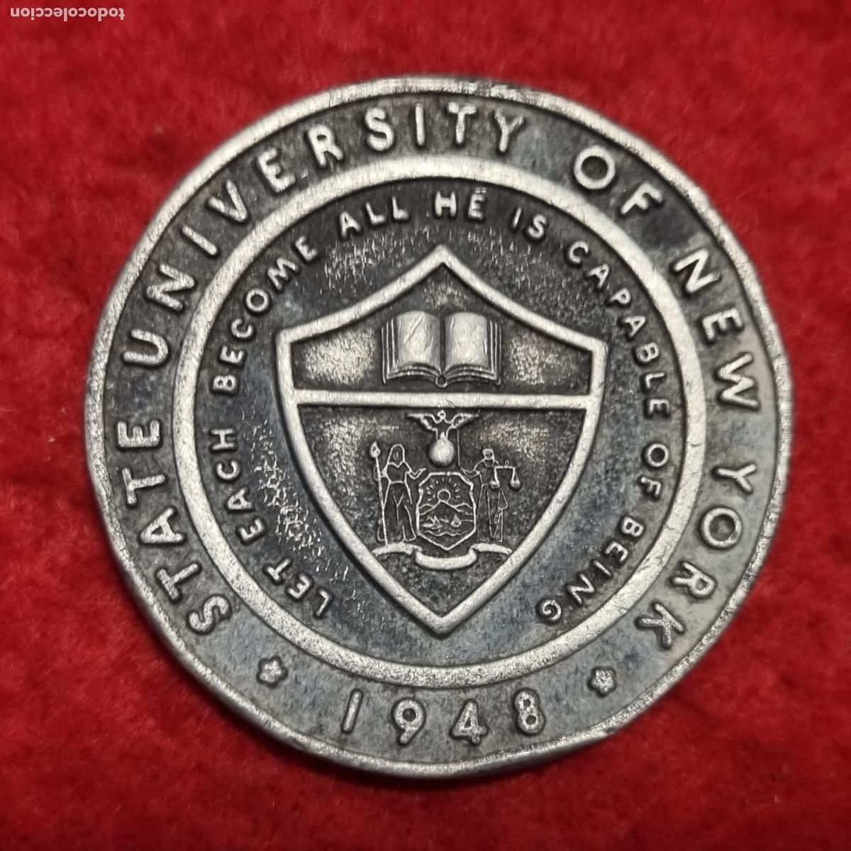 Medallas tem&aacute;ticas: MEDALLA UNIVERSIDAD ESTADO UNIVERSITARIO DE NEW YORK 1948 BARCO GRANDE ORIGINAL C9