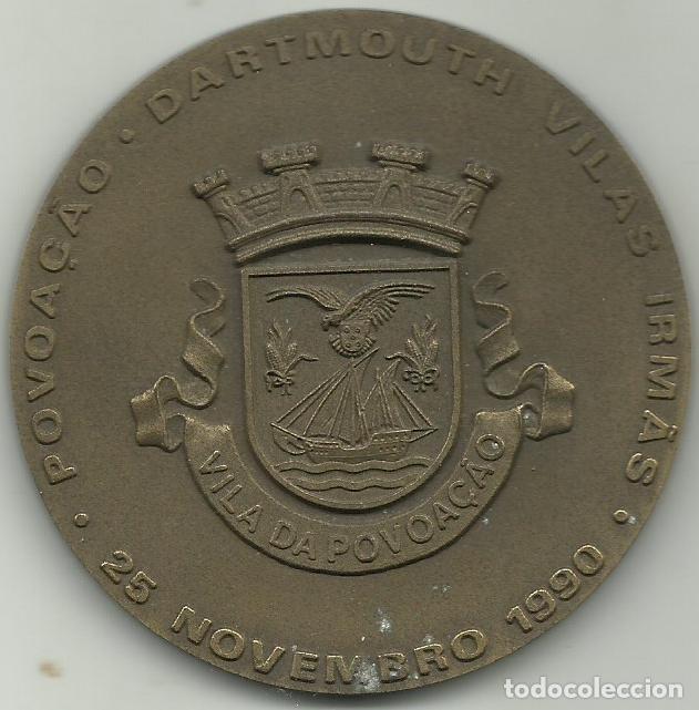 Medallas tem&aacute;ticas: MEDALLA VILA DE POVOA&Ccedil;&Atilde;O - AZORES - DARTMOUTH - MASSACHUSETTS - EE.UU. - PUEBLOS GEMELOS
