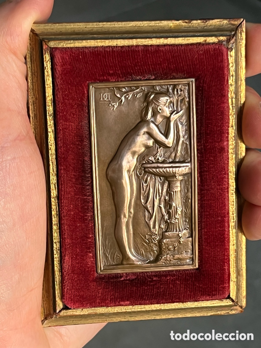 Medallas tem&aacute;ticas: Daniel Dupuis (1849-1899) - Medalla rectangular de bronce enmarcada