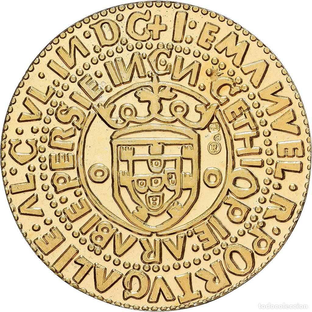 Medallas tem&aacute;ticas: [#1529563] Portugal, medalla, Reproduction 10 Cruzados, Manuel Ier, Oro vermeil, SC