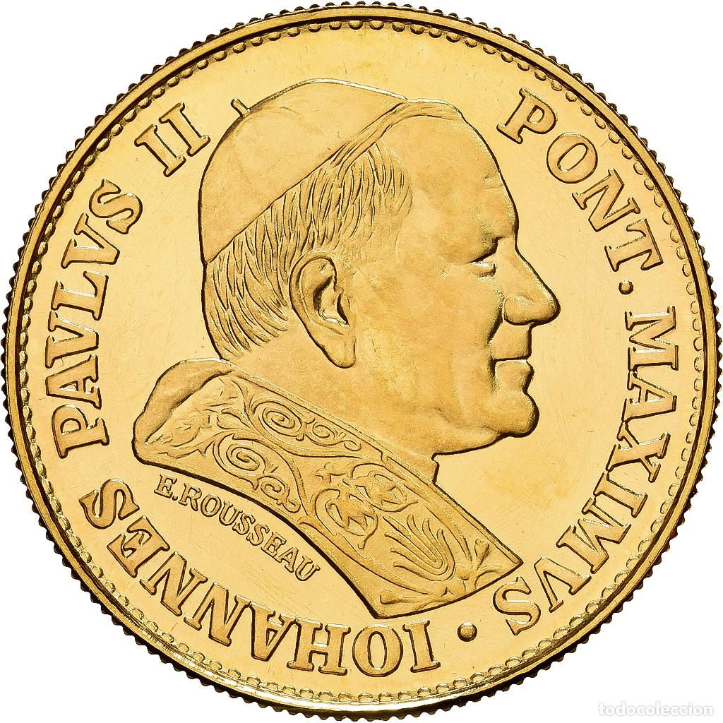 Medallas tem&aacute;ticas: [#1529537] CIUDAD DEL VATICANO, medalla, Le Pape Jean-Paul II, 1980, Oro, Rousseau, FDC