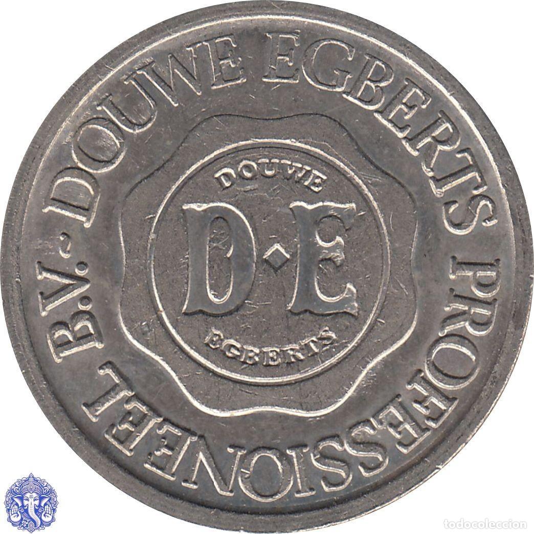 Medallas tem&aacute;ticas: PAISES BAJOS Token Ficha M&aacute;quina de Caf&eacute; c.1980 Douwe Egberts TC#483620