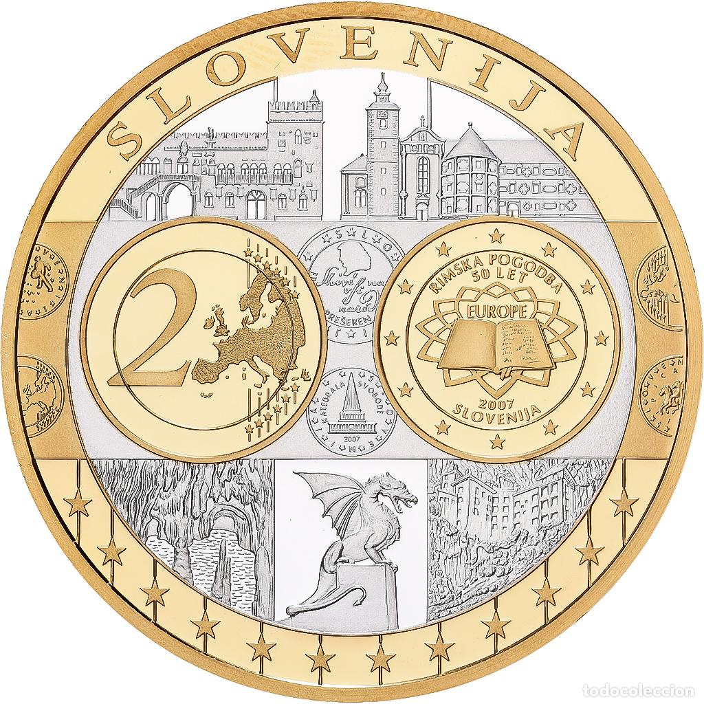 Medalhas tem&aacute;ticas: [#1529892] Eslovenia, medalla, Europa, Plata, FDC
