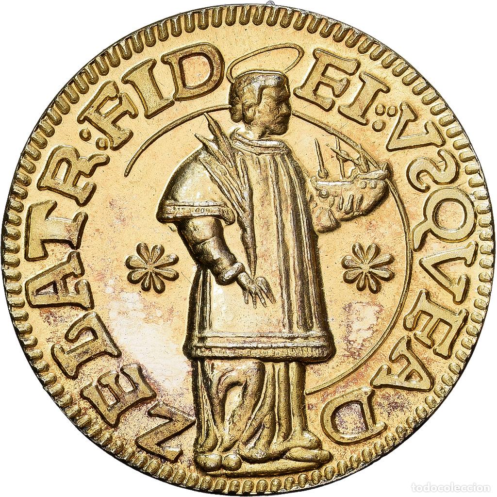 Medalhas tem&aacute;ticas: [#1529566] Portugal, medalla, Reproduction 1000 Reis, Jean III, Oro vermeil, SC