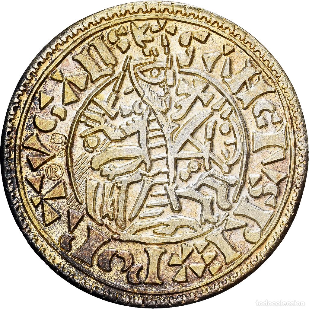 Medallas tem&aacute;ticas: [#1529583] Portugal, medalla, Reproduction Morabitino, Alphonse II, Oro vermeil, SC