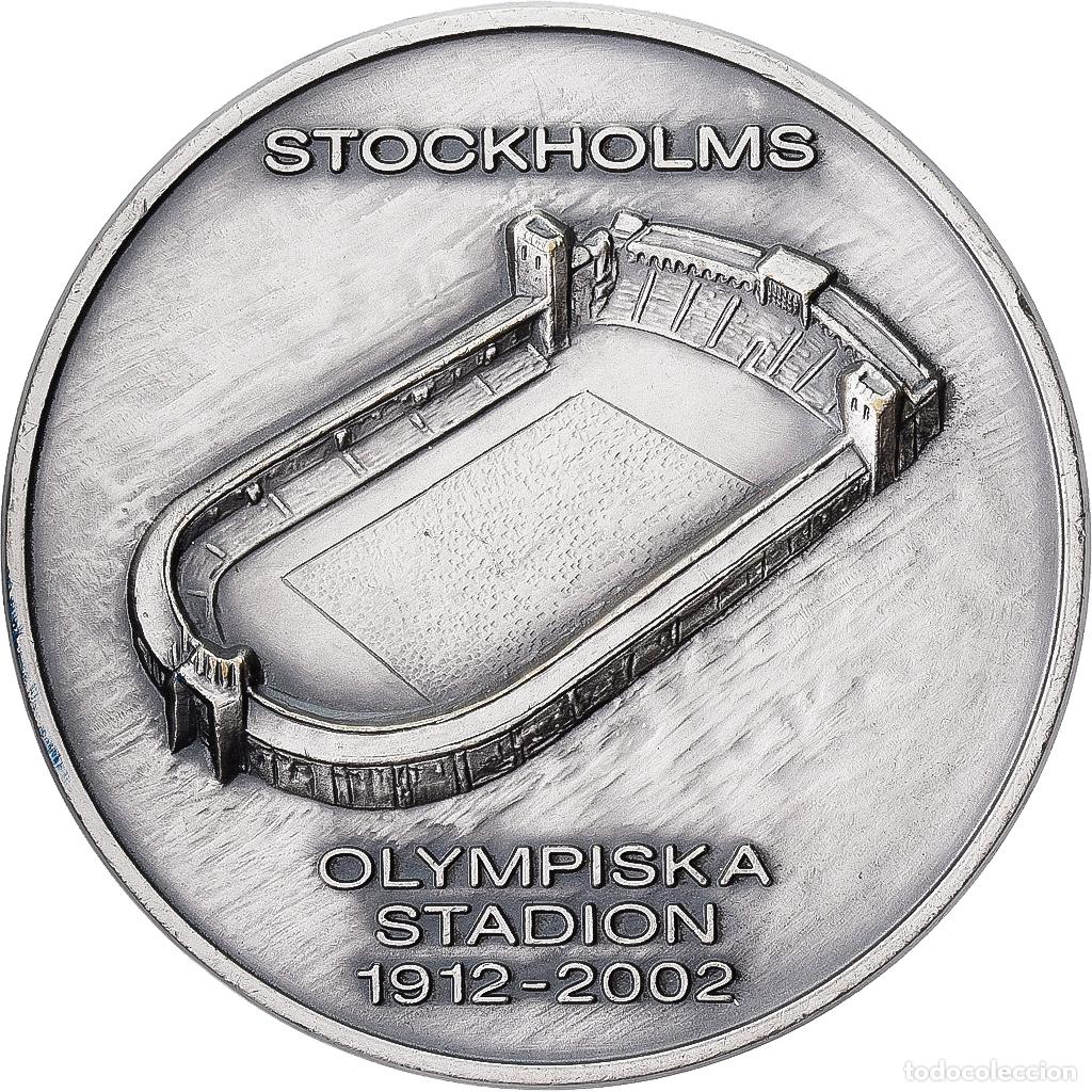 Medallas tem&aacute;ticas: [#1529482] Suecia, medalla, Olympiska Stadium, Stockholm, 2002, Bronce plateado, EBC