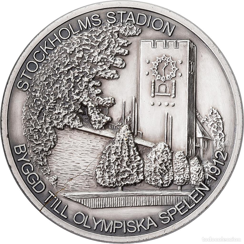 Medallas tem&aacute;ticas: [#1529483] Suecia, medalla, Stockholms Stadium, Olympiska Spelen, Bronce plateado, EBC