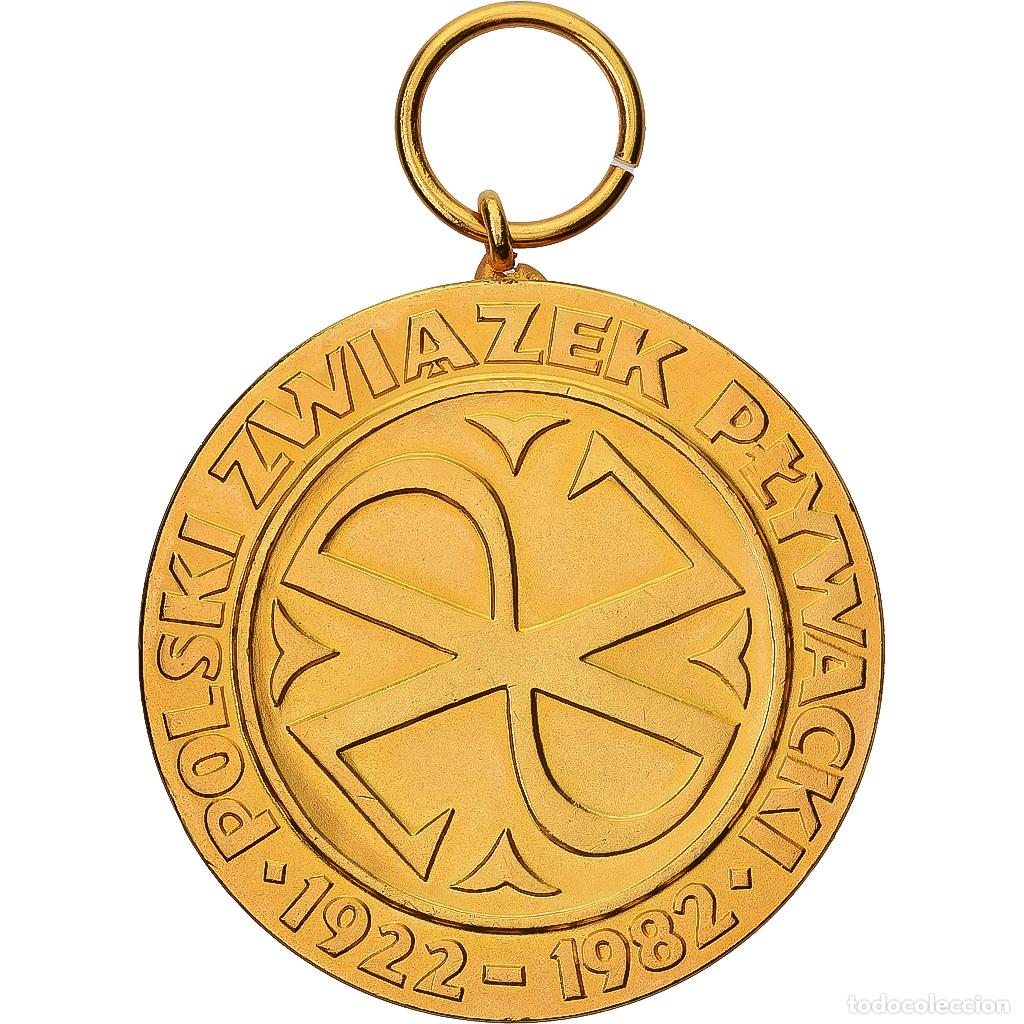 Medallas tem&aacute;ticas: [#1529510] Polonia, medalla, Polski Zwiazek Plywacki, 1982, Bronce dorado, SC