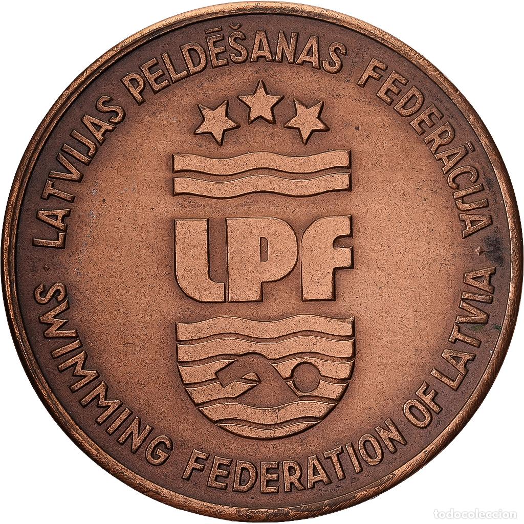 Medallas tem&aacute;ticas: [#1529516] Letonia, medalla, Swimming Federation, 1994, Cobre, EBC
