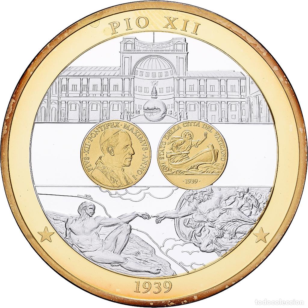 Medallas tem&aacute;ticas: [#1529679] CIUDAD DEL VATICANO, medalla, Le Pape Pie XII, 2009, Plata chapada en cobre, FDC